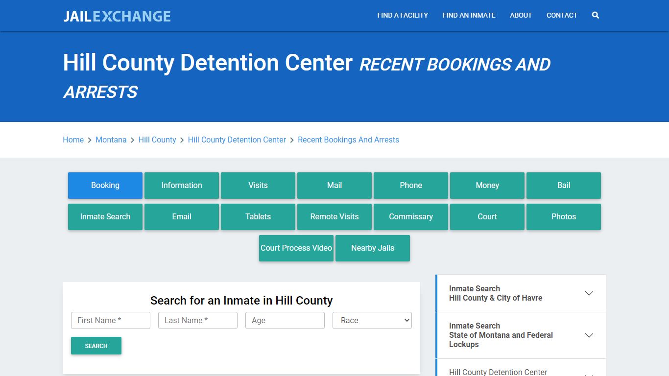 Hill County Detention Center MT Recent Arrests and Bookings - Jail Exchange