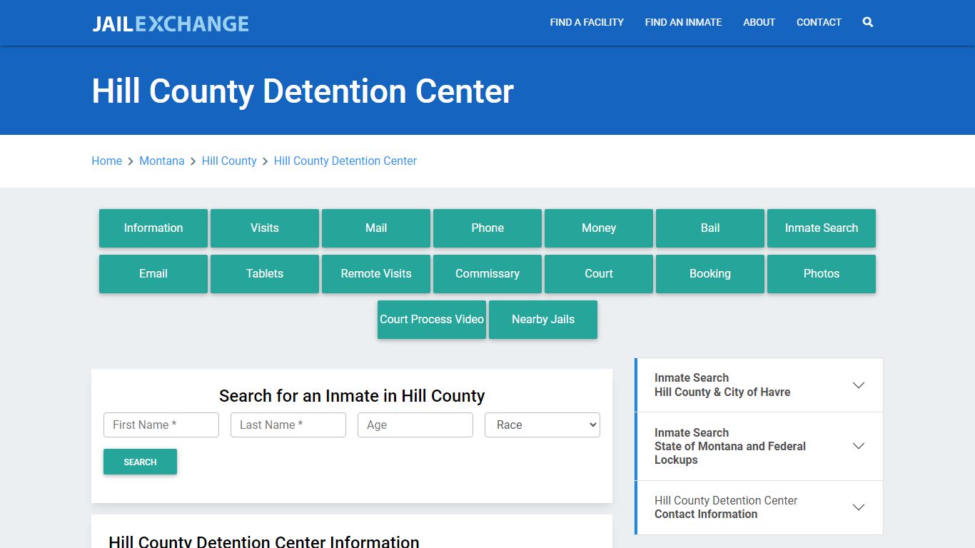 Hill County Detention Center Roster Lookup, MT, Inmate Search